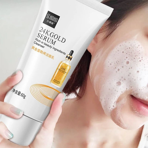 Gold Fullerene Facial Cleanser Foam Face Wash