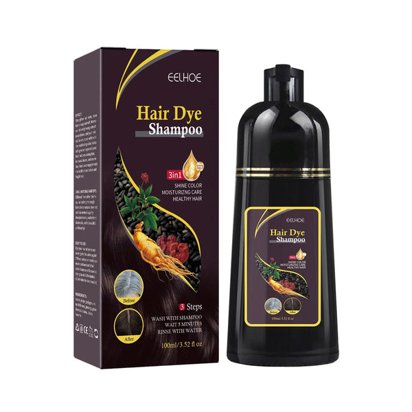 100ml/500ml Hair Dye Shampoo 3in1 Darkening Hairs